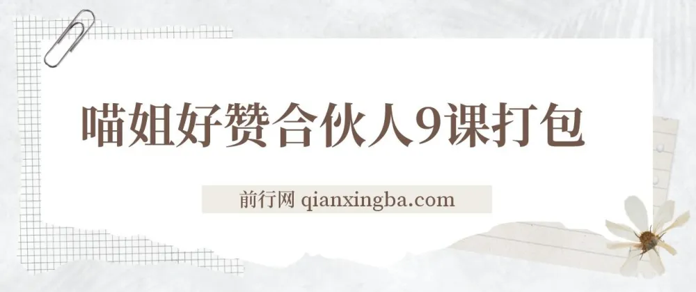 喵姐好赞合伙人9课：多元赚钱与自我提升课程合集
