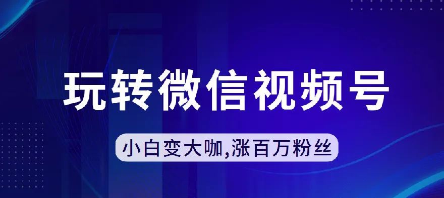 微信视频号运营课程：从入门到涨粉百万