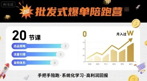 批发式爆单陪跑营：20节实战课实现爆单