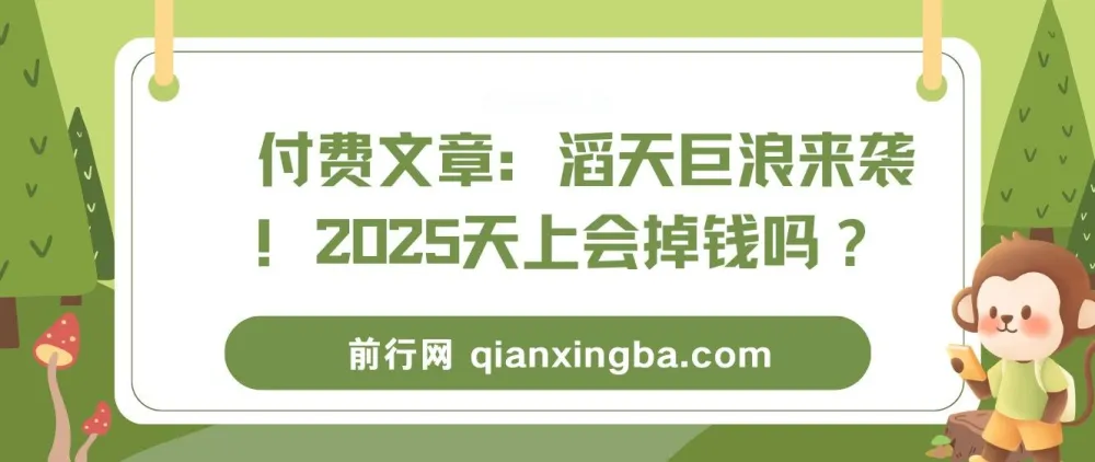付费文章：2025经济形势与风口解读