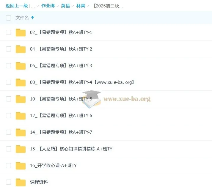 林爽初三英语秋上双语素养自主学习课程(TY·A+ 4期)