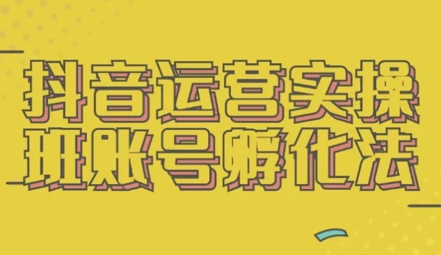 抖音运营实操班：账号孵化法课程