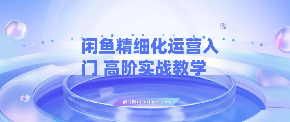 闲鱼精细化运营:入门与高阶实战教学,闲鱼卖货整体运营思路课程
