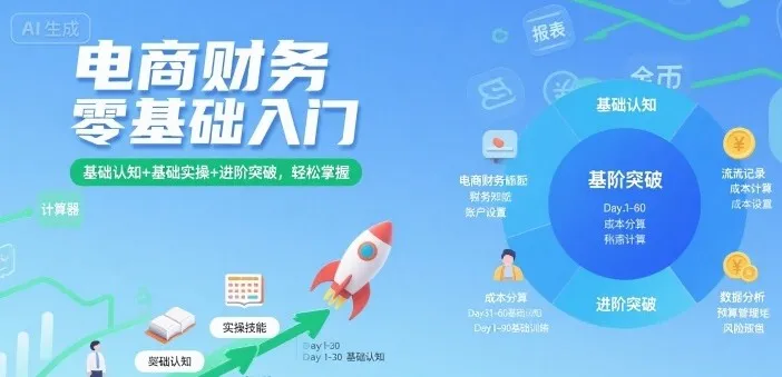 电商财务零基础入门课程:基础认知、实操与进阶突破