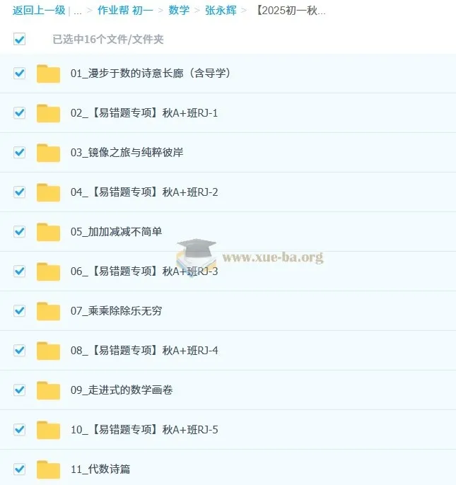 张永辉 2025-2026初一数学秋上数理思维自主学习课程·RJ·A+（1期）