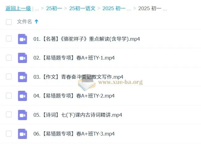 2024 - 2025 贾慧芳初一语文秋季班与春季班课程