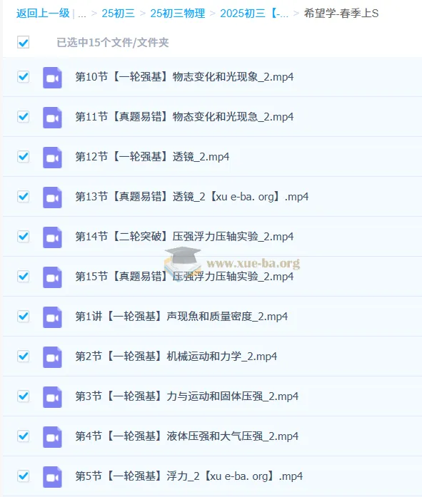 2025初三中考物理:杨萌物理春季上S课程