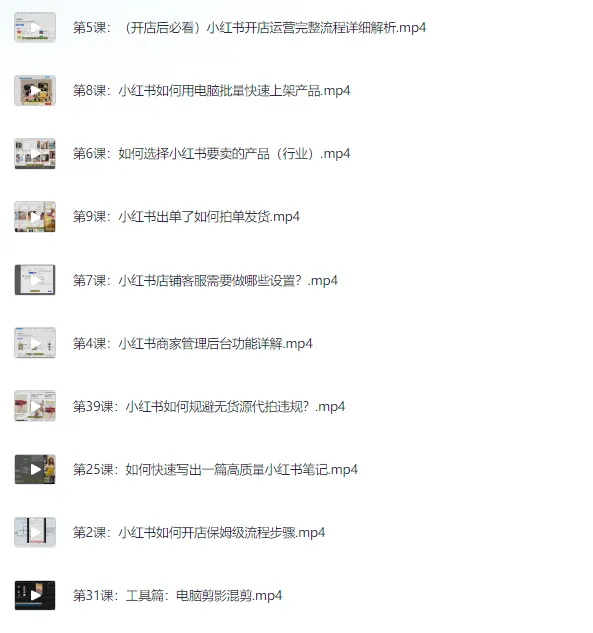 小红书开店卖货实战训练营：小红书入门到精通课程