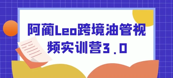 阿蔺Leo跨境油管视频实训营3.0：YouTube线上运营实操课