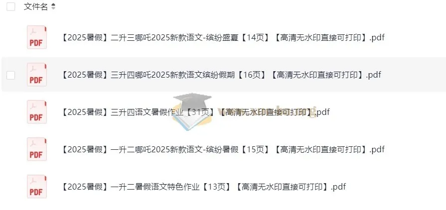2025 小学语文暑假特色作业（哪吒版）