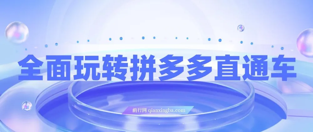 全面玩转拼多多直通车：新老店铺适用的运营玩法课程