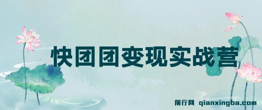 快团团变现实战营：千万级流水团长带你玩转快团团