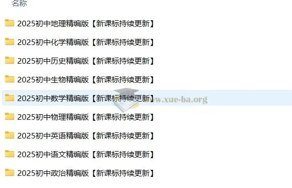 2025年初中九门学科高清无水印精编资料整理包（新课标持续更新）