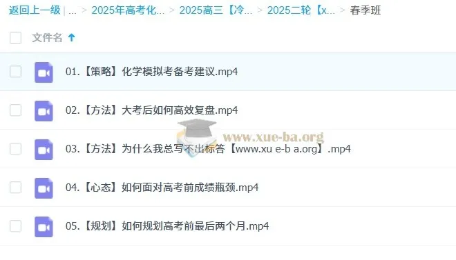 冷士强2025高三高考化学课程：暑假 - 秋季 - 寒假 - 春季全阶段复习资料