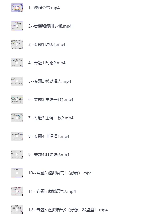 小蕾老师：英语语法1000题专项精讲课程