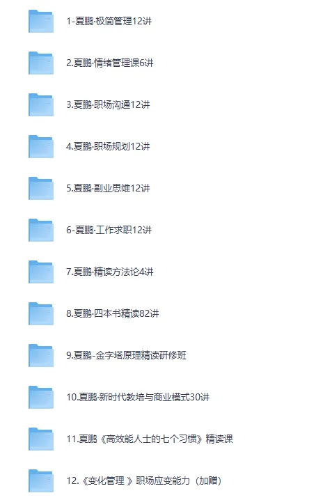 夏鹏52套全集：职场管理与人生规划课程及精读课程合集