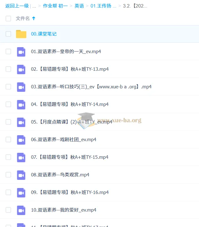 王传扬2025 - 2026初一英语秋下A+班课程