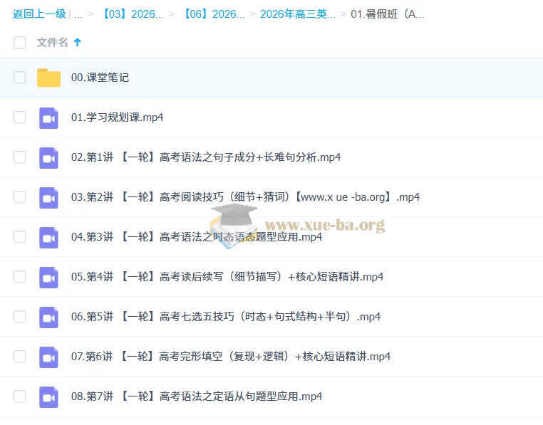 李博恩2026高三高考英语A+尖端S冲顶暑假班课程