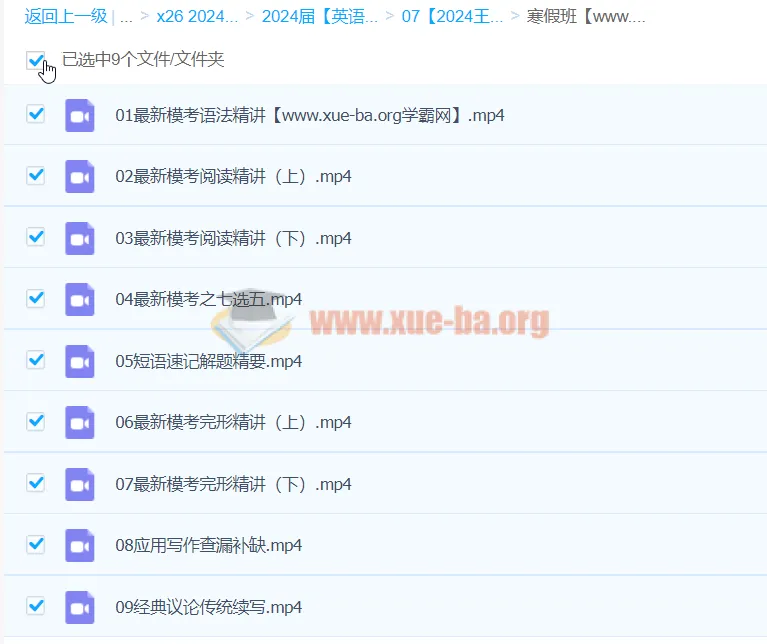 2024高三高考英语：王双林英语寒假班