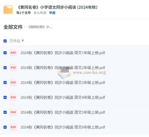 黄冈名卷：小学语文同步小阅读（2024年秋）