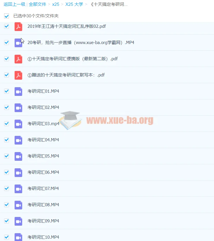 王江涛《十天搞定考研词汇》学习资源
