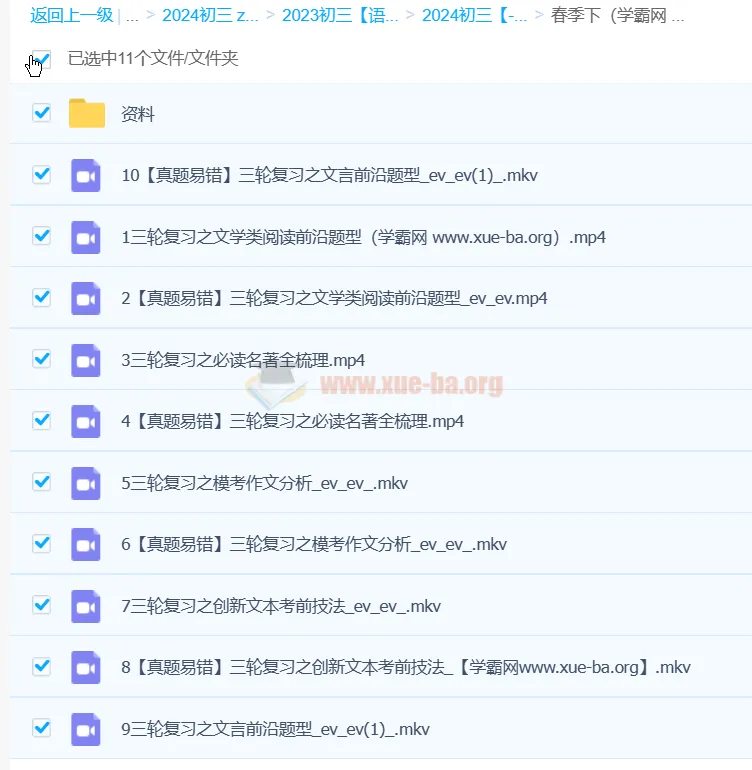 霍婉 2024 初中中考语文 A+春季班视频教程
