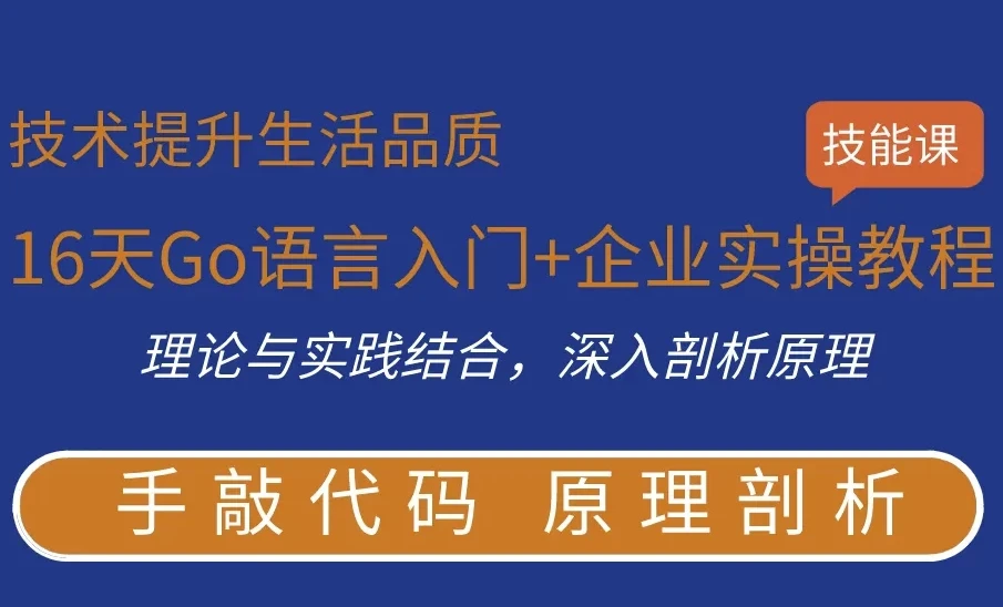 16天Go语言入门+企业实操教程