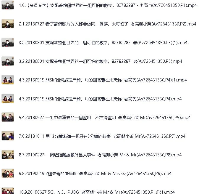 「老高与小茉」油管付费会员视频合集