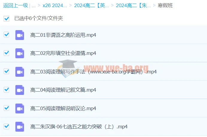 高二英语朱汉琪2024寒假班