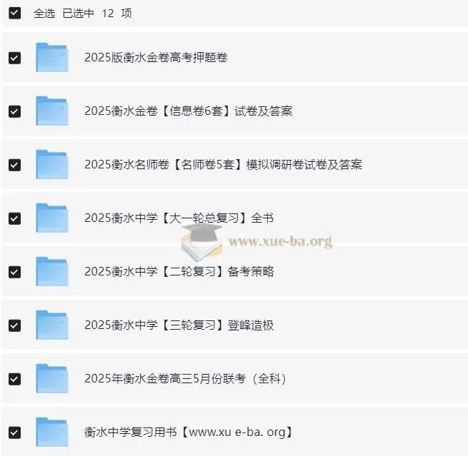 2025衡水中学高考内部辅导资料合集（完整版）：涵盖多轮复习与多种试卷