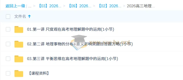 张艳平2026年高三高考地理二轮课程