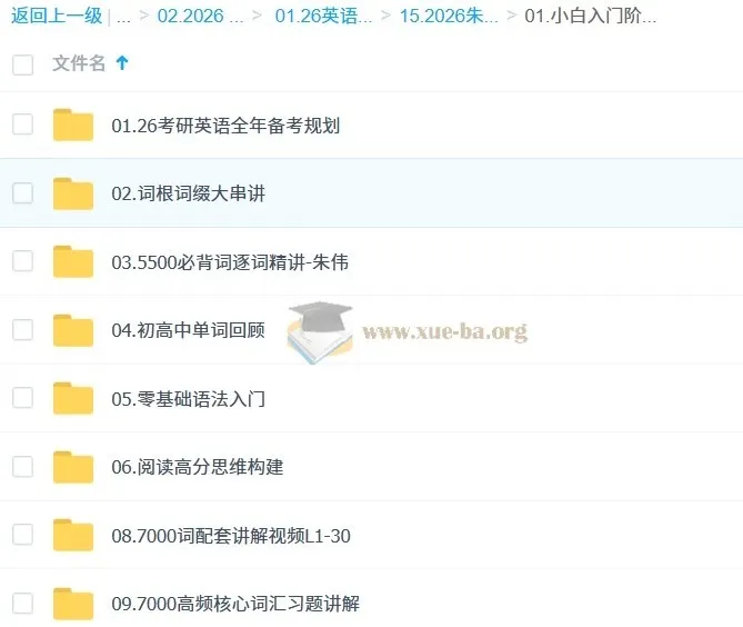 2026考研英语：朱伟小白入门阶段课程