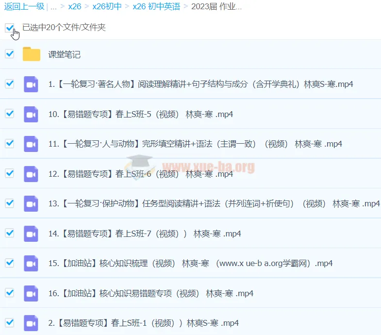 作业帮林爽2023初三英语S寒假班（春上）