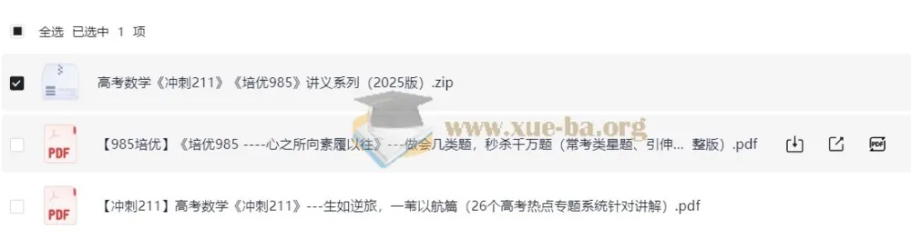 2025年高考数学：冲刺211、培优985讲义
