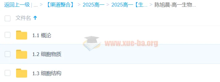 陈旭晨高一生物全体系规划学习卡·夏研(2期)