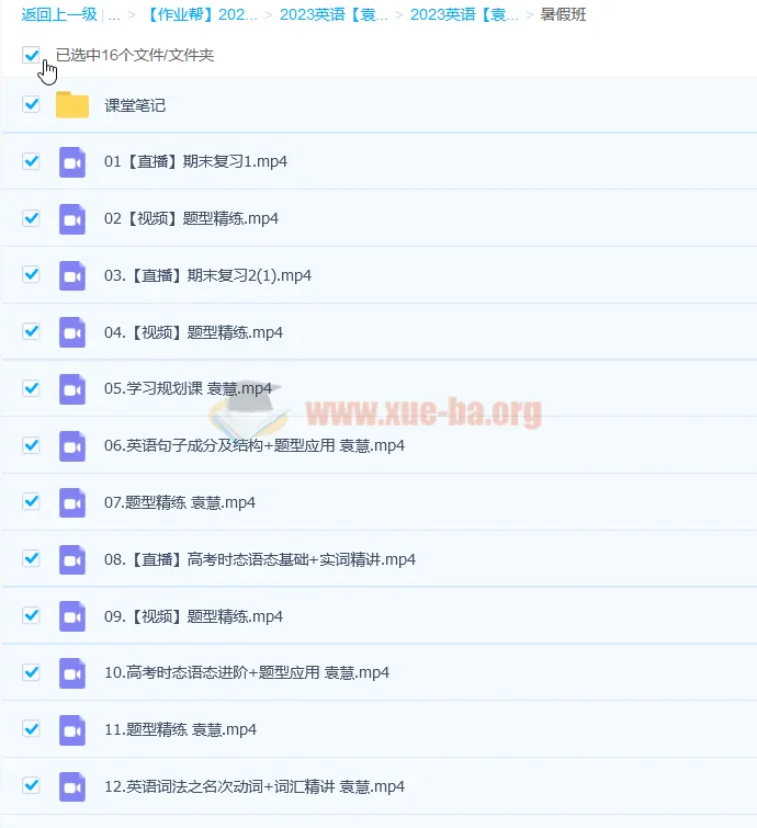 2023 高考英语袁慧 a+ 一轮复习暑假班（更新19讲）