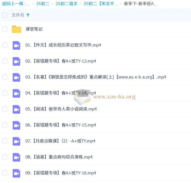 作业帮宋北平2024 - 2025初二语文A+全年课程