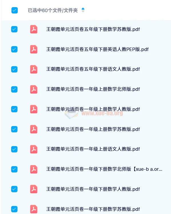王朝霞单元活页卷：1 - 6年级全学科同步练习资源