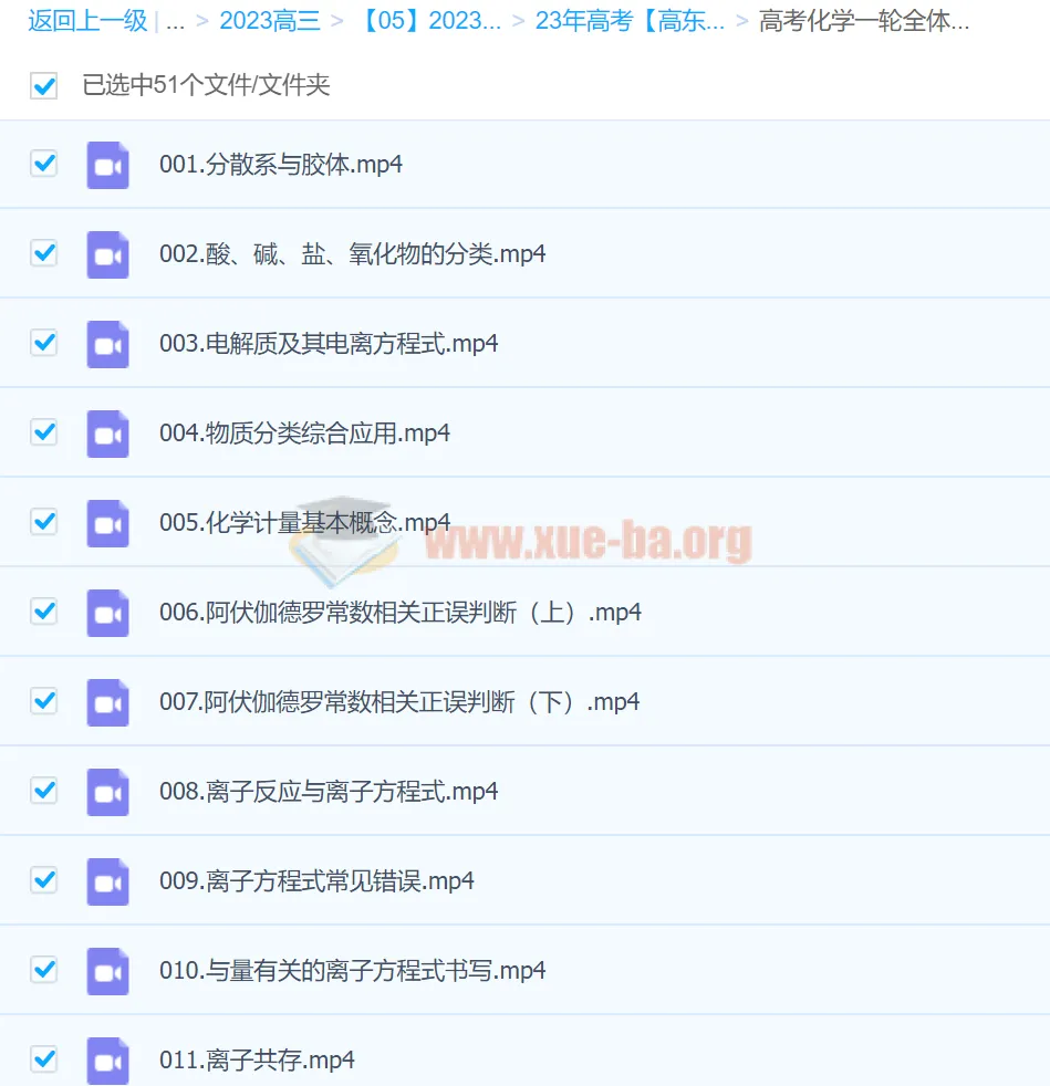 高东辉2023年高考化学一轮课程知识视频（80讲）