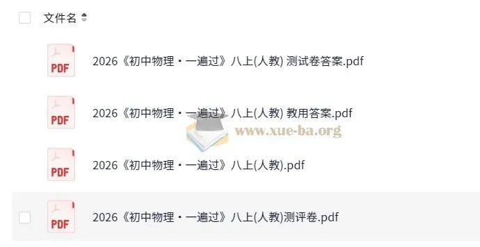 《初中物理•一遍过》八年级上册（人教版）