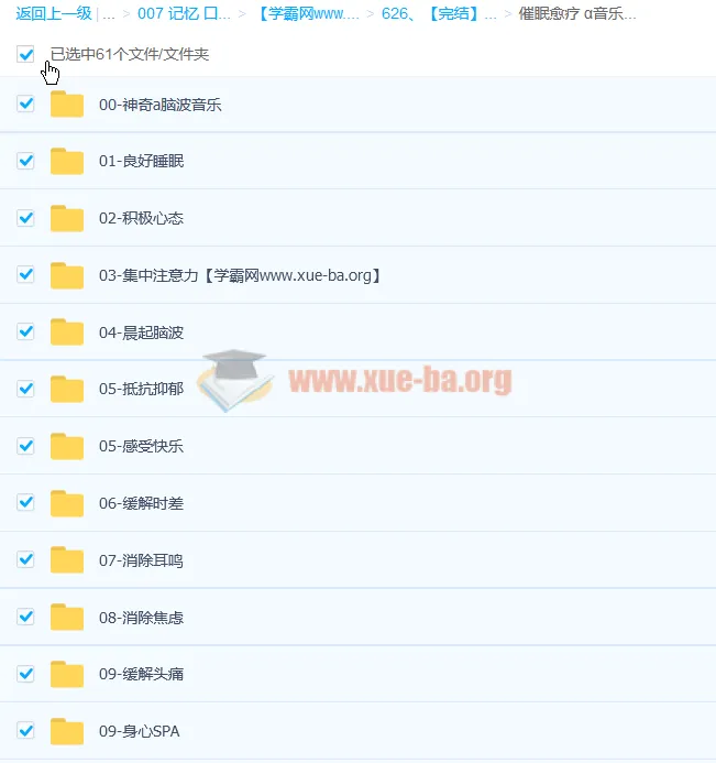 完结1000首阿尔法A脑波功能音乐