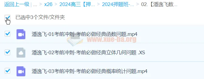 潘逸飞2024高三高考数学押题冲刺护航班