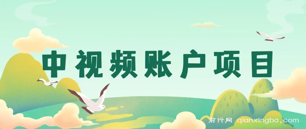 中视频账户项目教程