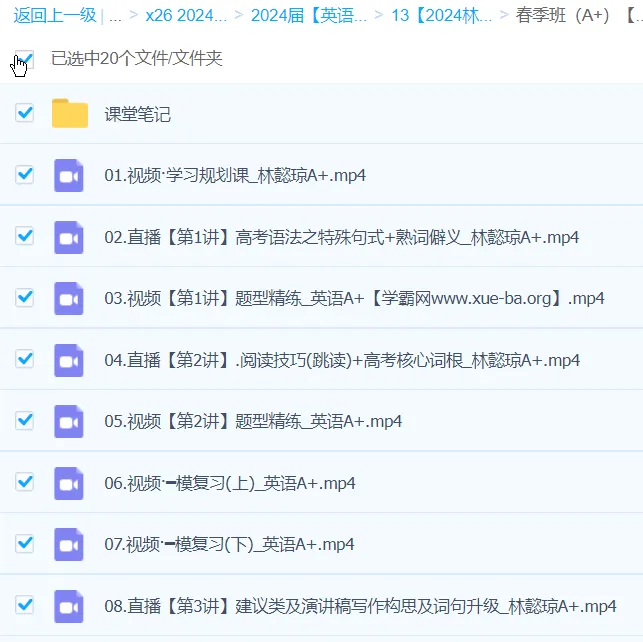 2024高三高考英语:林懿琼A+春季班课程