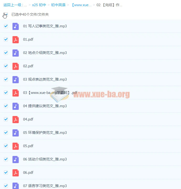 作业帮20篇初中英语必背范文·基础版:音频与文本资料