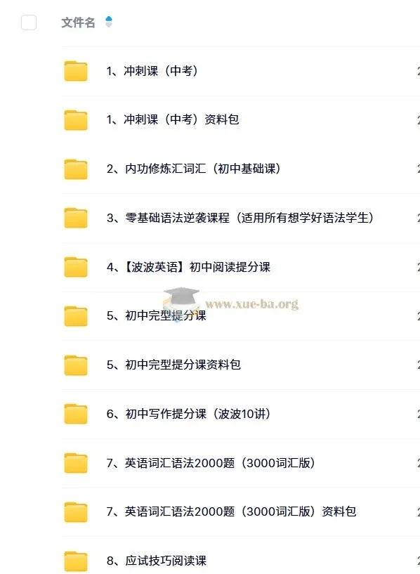波波英语合集：初中英语学习综合课程