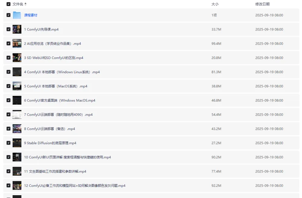 小王子ComfyUI系统AI绘画与视频生成课程