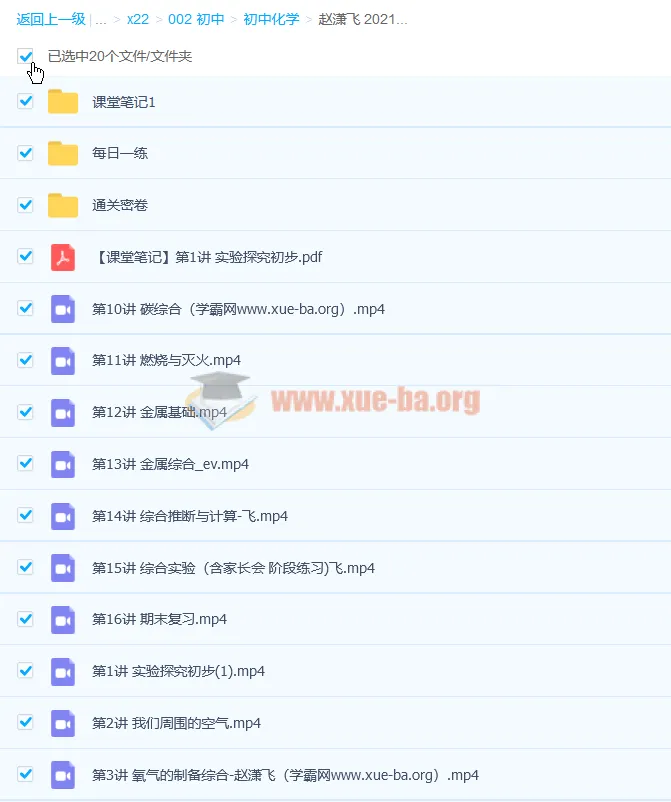 赵潇飞2021秋初三化学秋季尖端班16讲全收录(含讲义与配套练习)