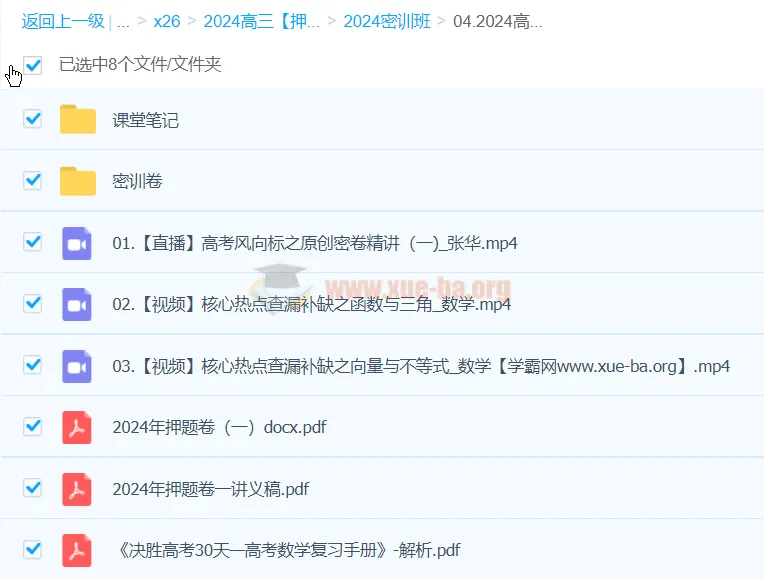 张华数学2024高三高考数学密训班:冲刺阶段核心突破与实战演练