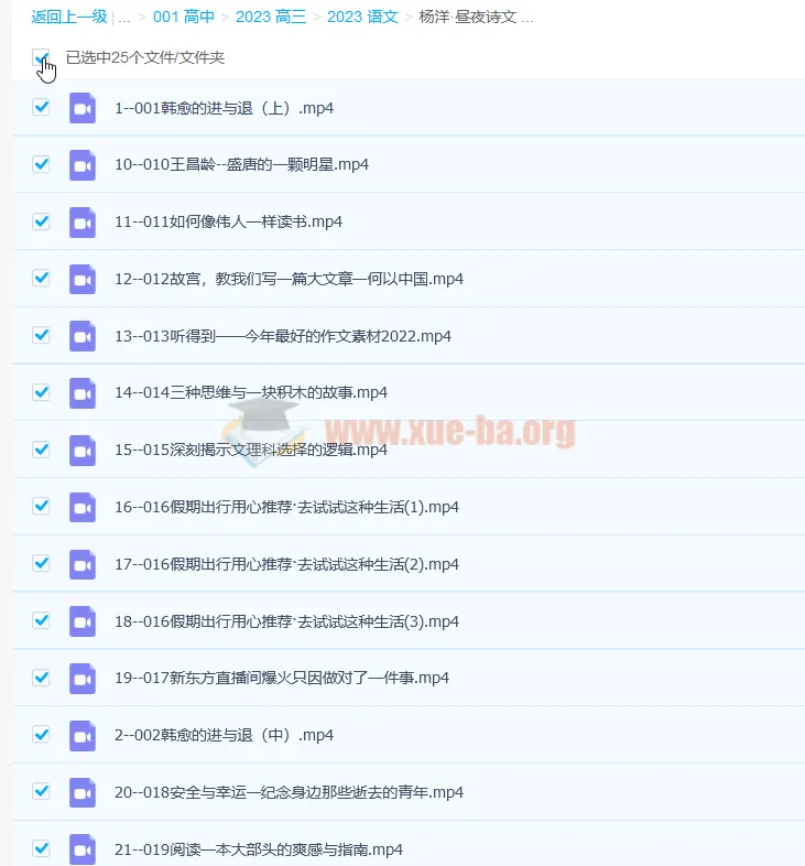 杨洋语文昼夜诗文2023版更新25讲完整收录